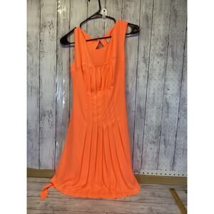 LOFT Orange Pleated Dress Size 4 – Women’s Elegant Flowy Summer Dress